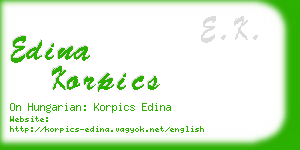 edina korpics business card